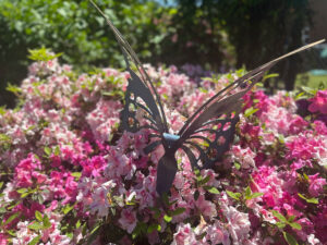 Butterfly Statue in Flowers